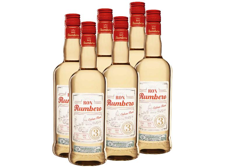 6 x 0,7-l-Flasche Rumpaket Ron Rumbero Kubanischer Rum 3 Jahre 38% Vol