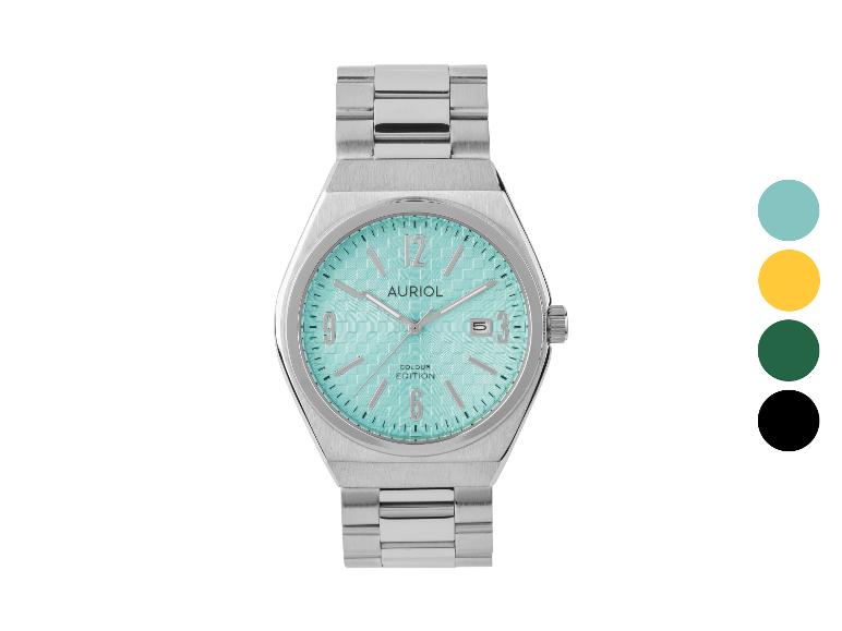 AURIOL® Armbanduhr, präzise Quarzuhr mit Leuchtzeigern und Sekundenzeiger