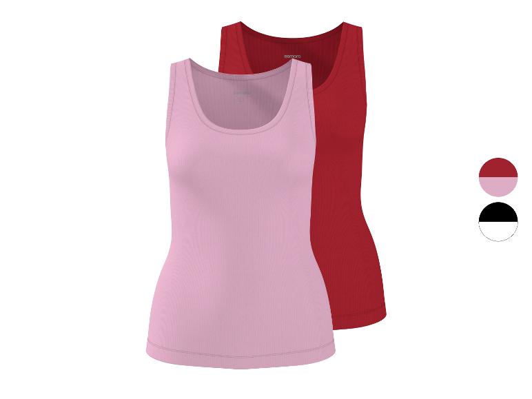 ESMARA® Damen Gerippte Tops, 2 Stück