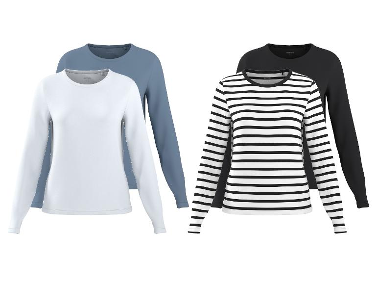 ESMARA® Damen Langarmshirts, 2 Stück