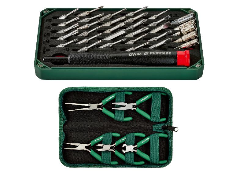 PARKSIDE® Präzisionsschraubendreher-Set, 33-teilig / Feinmechanikerzangen-Set, 5-teilig