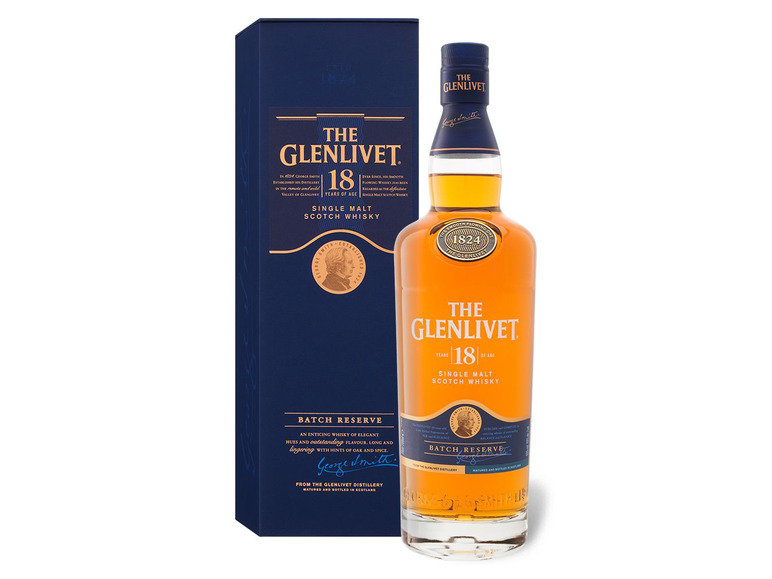 THE GLENLIVET Speyside Single Malt Scotch Whisky 18 Jahre mit Geschenkbox 40% Vol