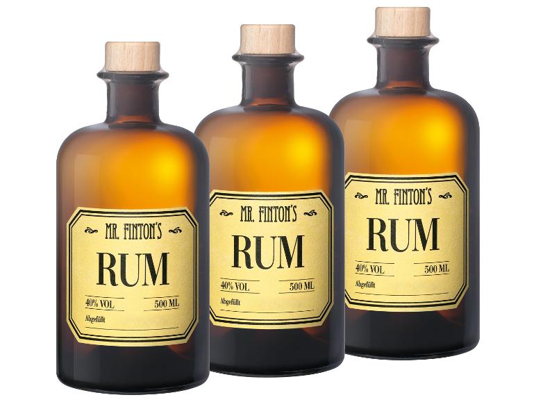 3 x 0,5-l-Flasche Spirituosenpaket Mr. Finton's Rum 40% Vol