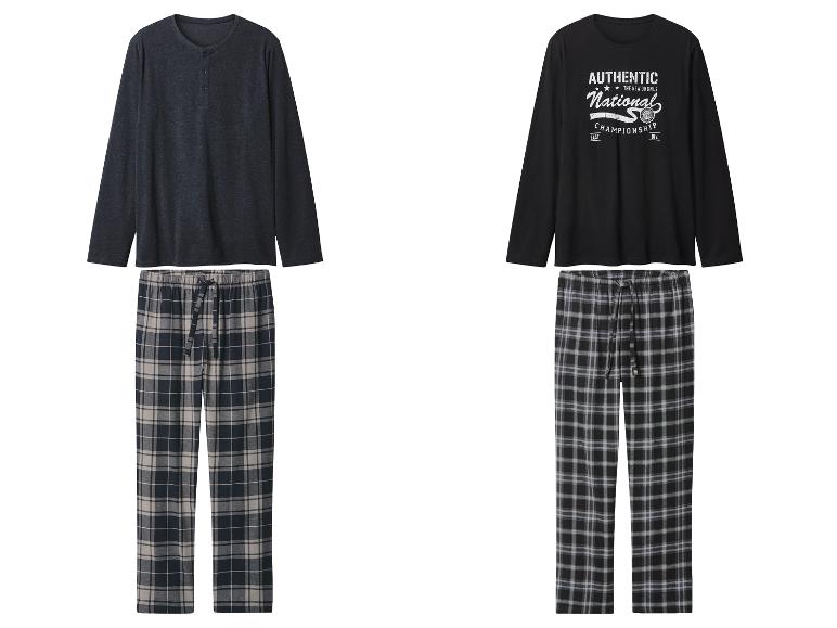 ESMARA MEN Herren Pyjama mit Hose aus Flanell