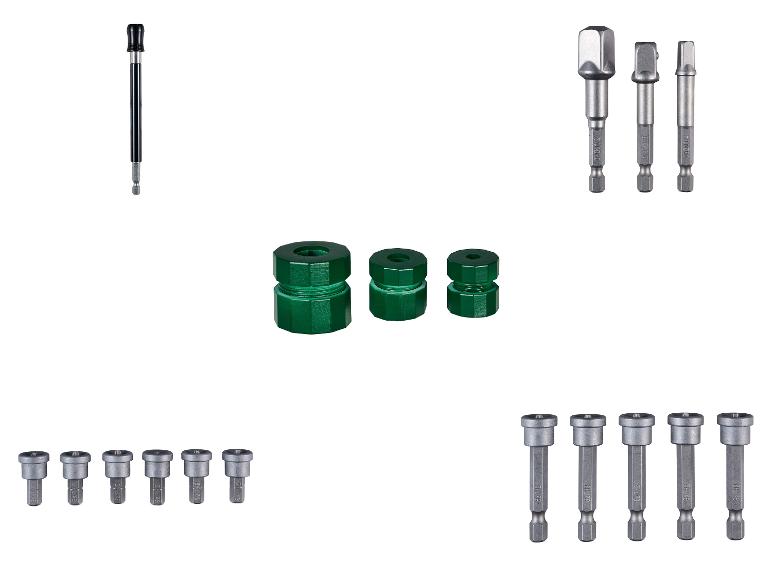 PARKSIDE® Schnellverschluss-Bithalter mit Drehhülse / Vierkantadapter-Set / Trockenbau-Bit-Set / Tiefenanschlag-Set