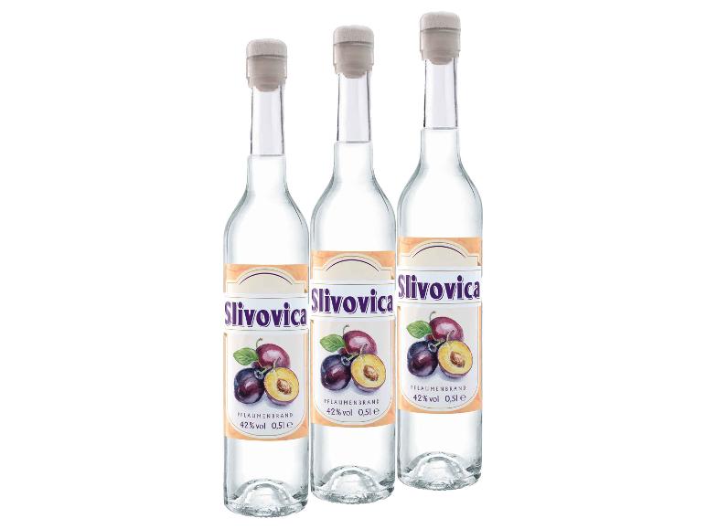 3 x 0,5-l-Flasche Spirituosenpaket Slivovica 42% Vol