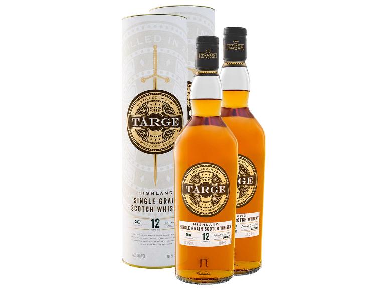2 x 0,7-l-Flasche Whiskypaket The Targe Highland Single Grain Scotch Whisky 12 Jahre mit Geschenkbox 40% Vol