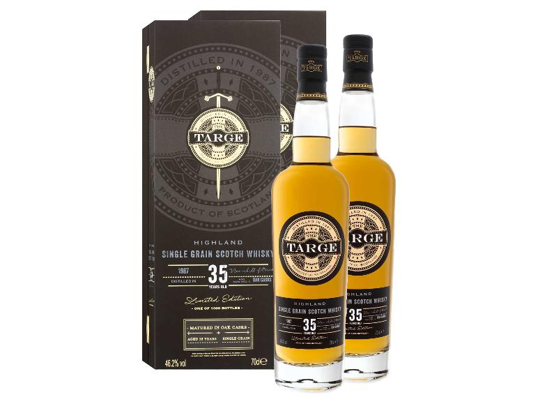 2 x 0,7-l-Flasche Whiskypaket The Targe Highland Single Grain Scotch Whisky 35 Jahre 46,2% Vol