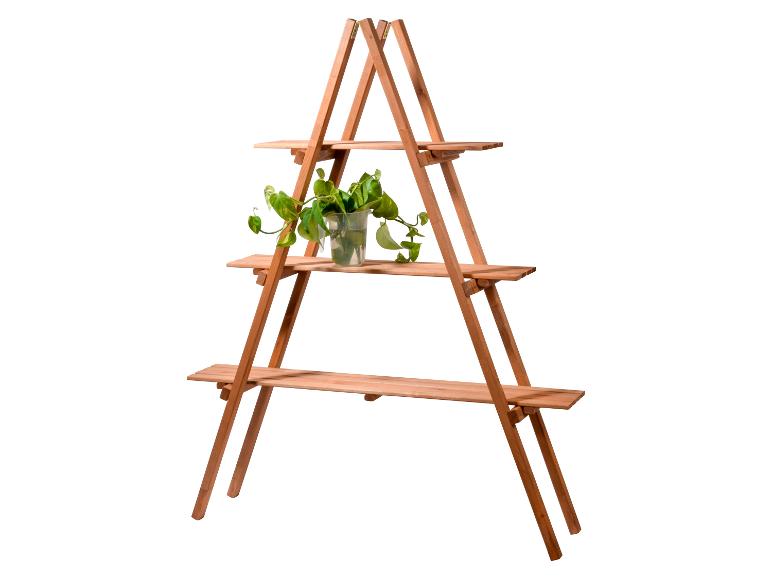 DOBAR Blumenpyramide mit 3 Ablageflächen, Braun