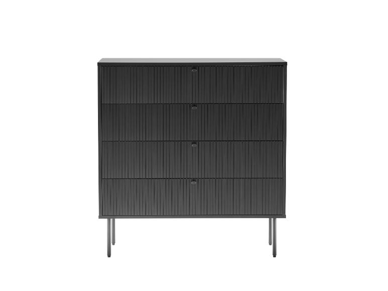 HJH LIVING Kommode KARBY 4 Schubladen Schwarz