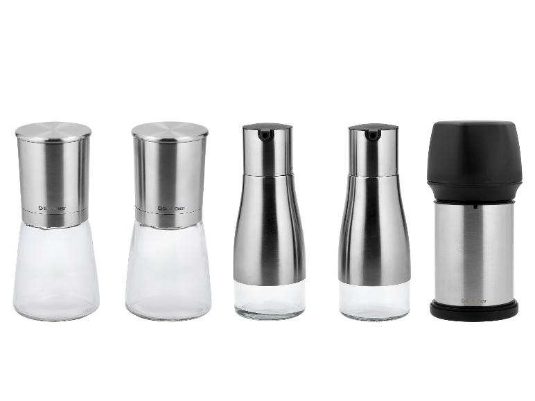 SILVERCREST® Salz- und Pfeffermühlen-Set / Essig- und Ölspender-Set / Reibe