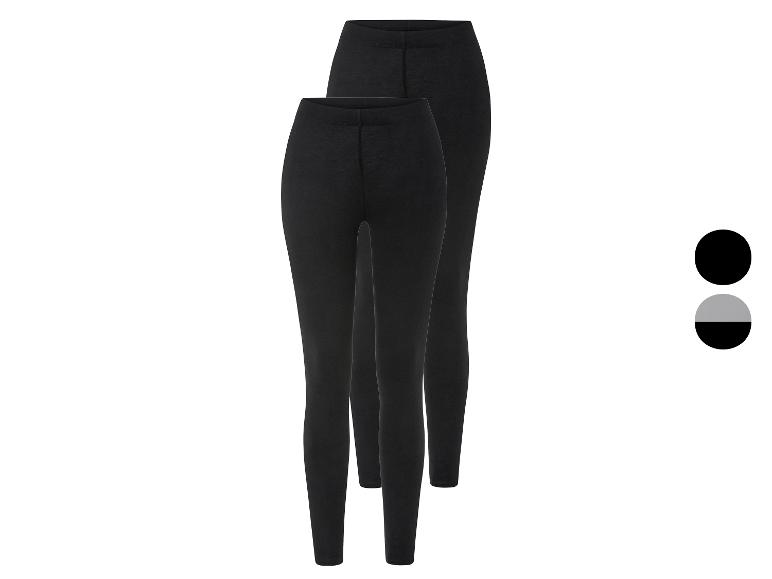 ESMARA® Damen Leggings, 2 Stück, mit Bio-Baumwolle